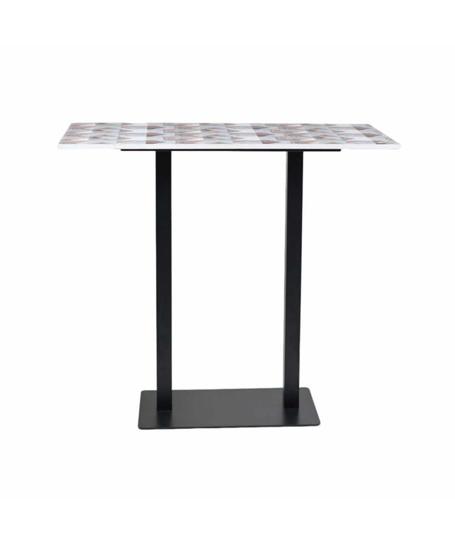 Icon MS Bar Double Pillar Table Base Designer Top 4 Seater