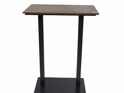 Icon MS Bar Height Double Pillar Table Base Walnut Top 4 Seater