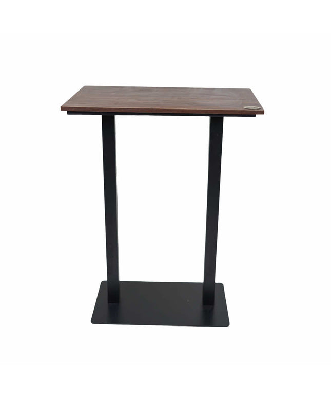 Icon MS Bar Height Double Pillar Table Base Walnut Top 4 Seater