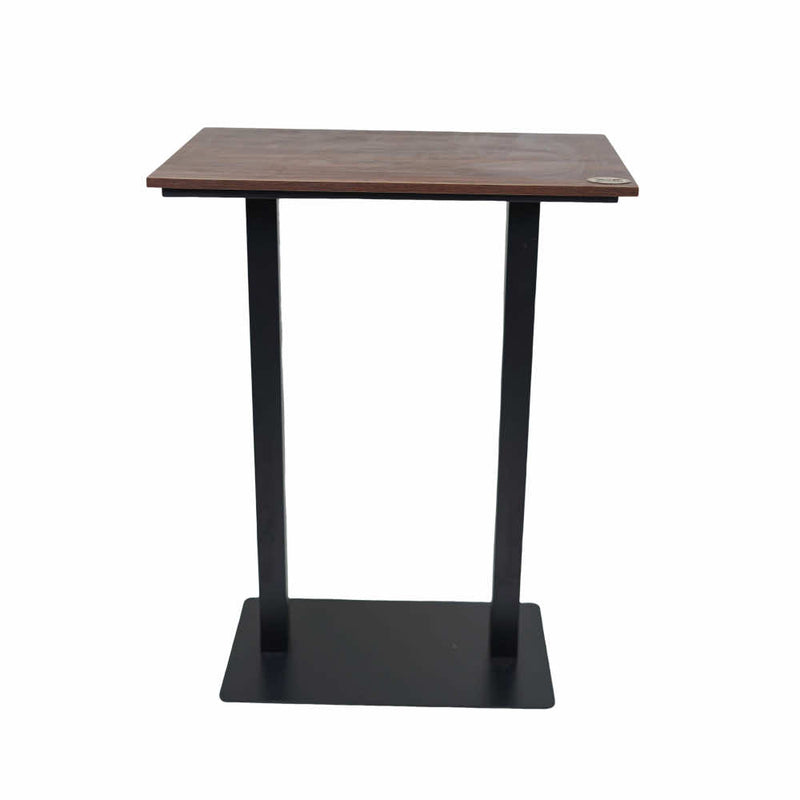 Icon MS Bar Height Double Pillar Table Base Walnut Top 4 Seater