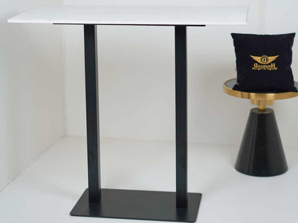 Icon MS Bar Height Double Pillar Table Base White Top