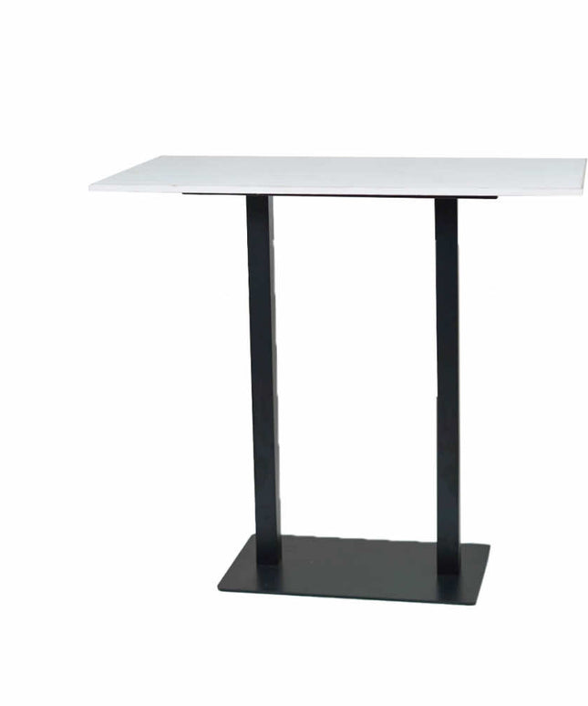 Icon MS Bar Height Double Pillar Table Base White Top