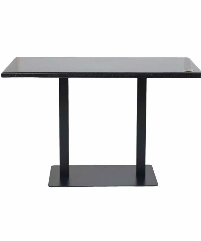 Icon MS Double Pillar 4 Seater Restaurant Table Base Black Top