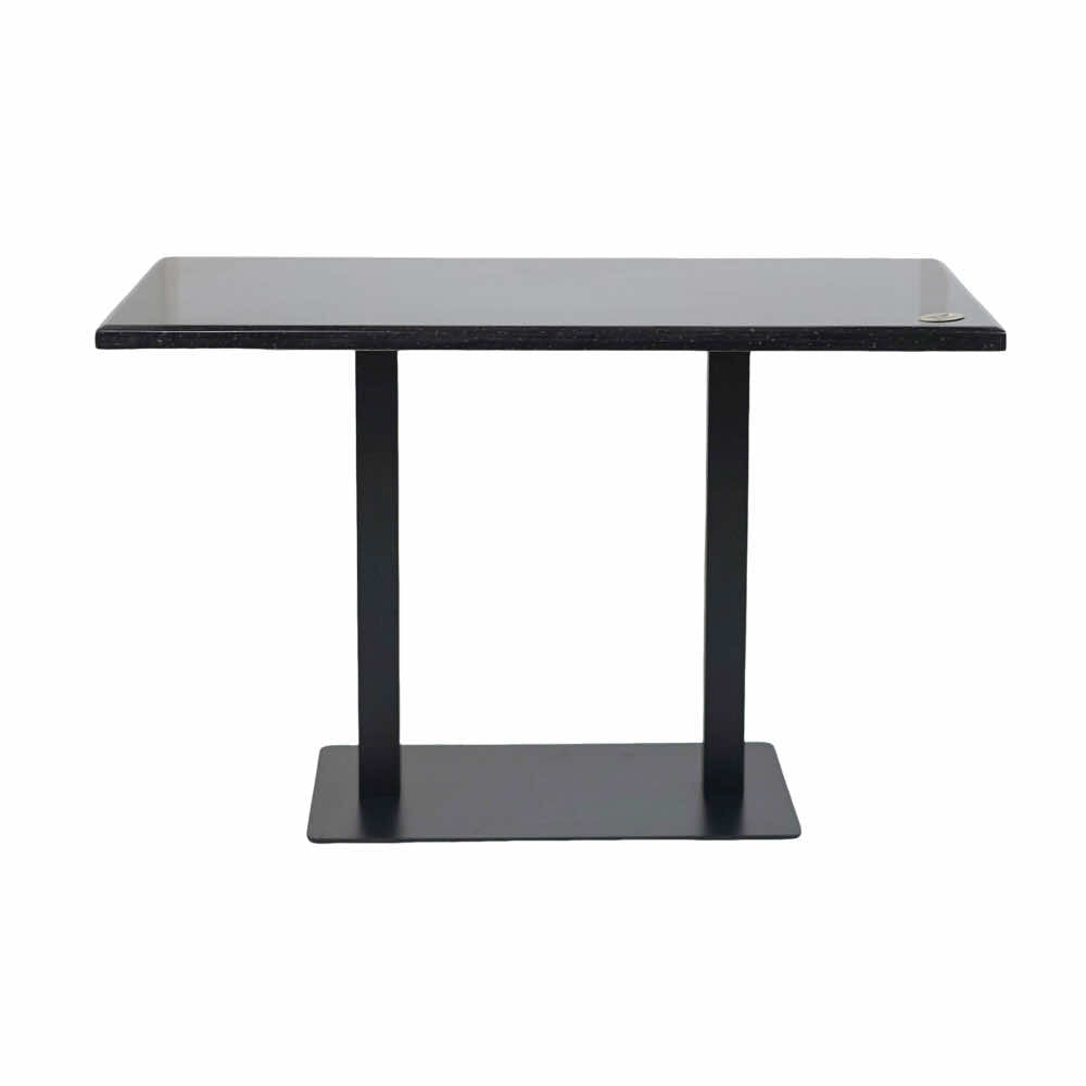 Icon MS Double Pillar 4 Seater Restaurant Table Base Black Top