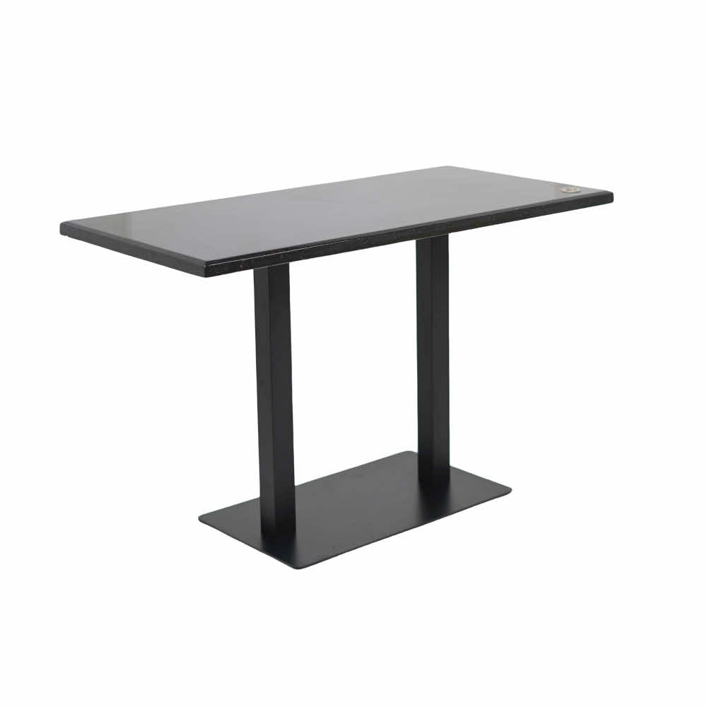 Icon MS Double Pillar 4 Seater Restaurant Table Base Black Top