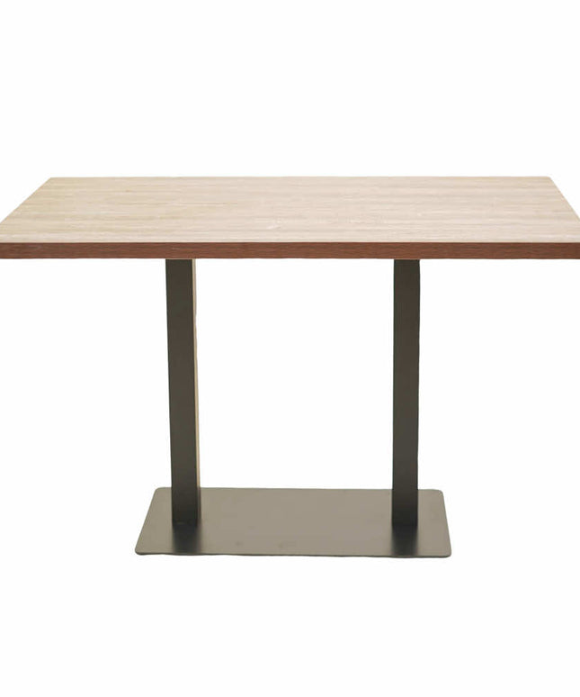 Icon MS Double Pillar Table Base Wooden Top