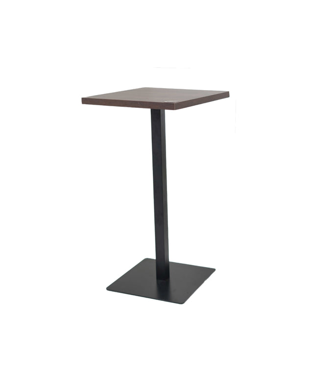 Icon MS Single Pillar Bar Table Base Walnut Top