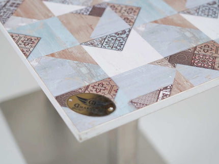 Icon SS Square 4 Seater Table With Designer Top