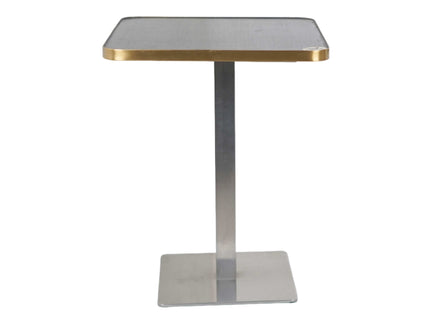 Icon SS 2 Seater Table With Grey Metal Edge Banding Top