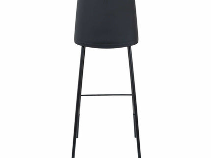 Lander Black Bar Stool with Cushion and Solid Pipe
