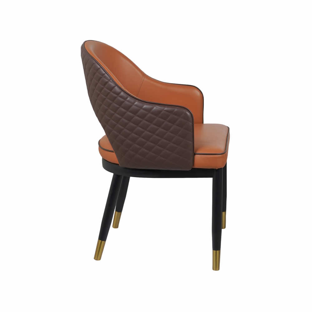 Mark Leather Dining Chair in Orange Color