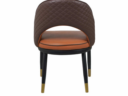 Mark Leather Dining Chair in Orange Color