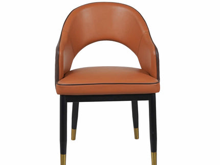 Mark Leather Dining Chair in Orange Color