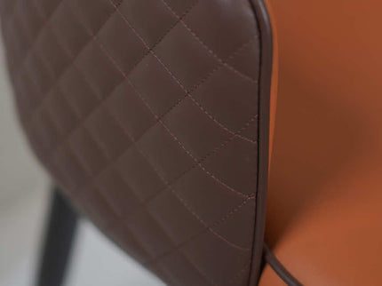 Mark Leather Dining Chair in Orange Color