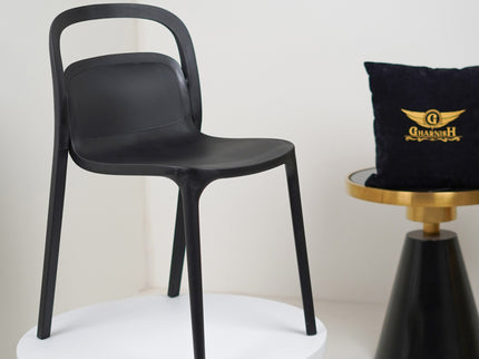 Milan PVC Cafe Chairs Premium in Black Color