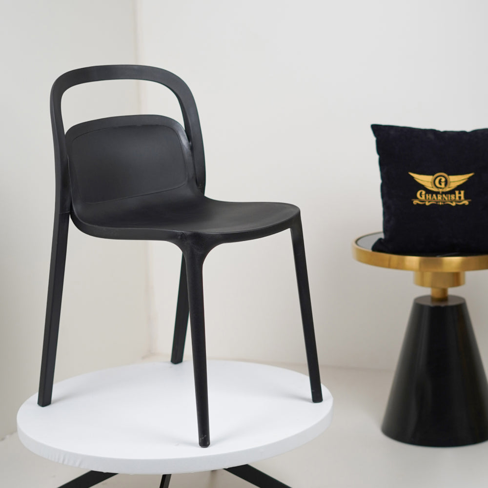 Milan PVC Cafe Chairs Premium in Black Color