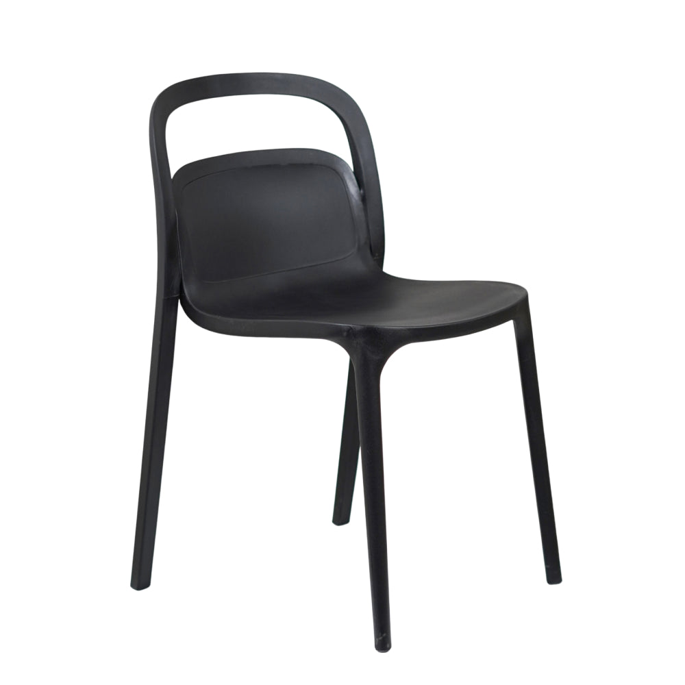 Milan PVC Cafe Chairs Premium in Black Color