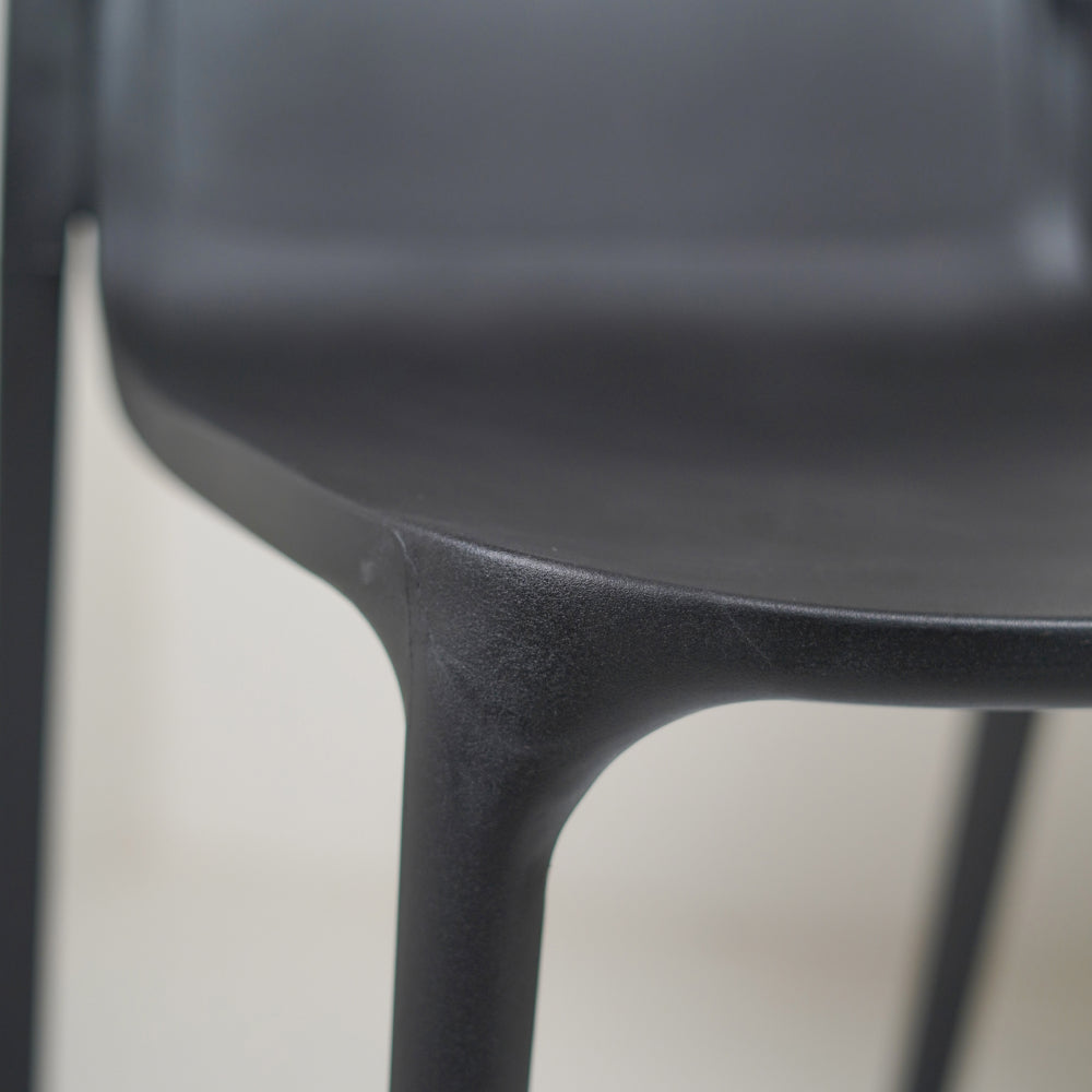 Milan PVC Cafe Chairs Premium in Black Color