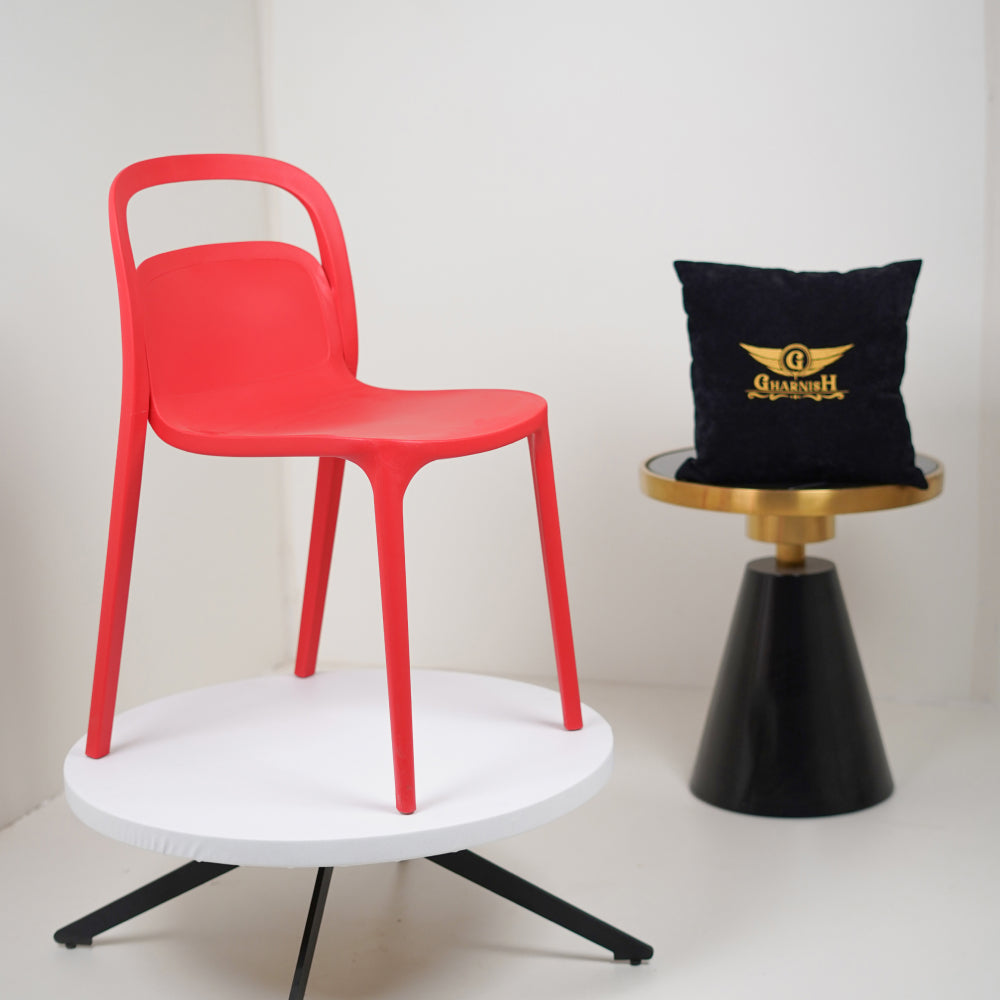 Milan PVC Cafe Chairs Premium in Red color