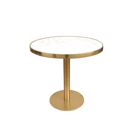 Mill gold 2 seater restaurant table with marble top