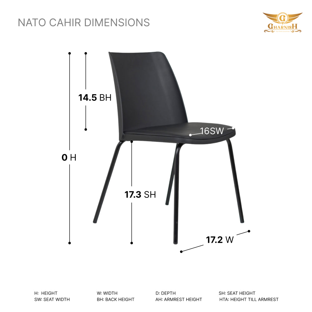 Nato Black PVC Cafe Chair with Cushion