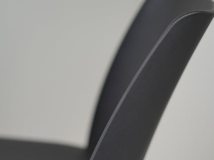 Nato Black PVC Cafe Chair with Cushion