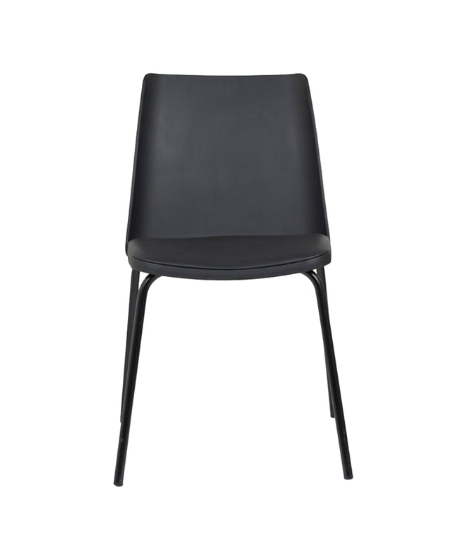 Nato Black PVC Cafe Chair with Cushion