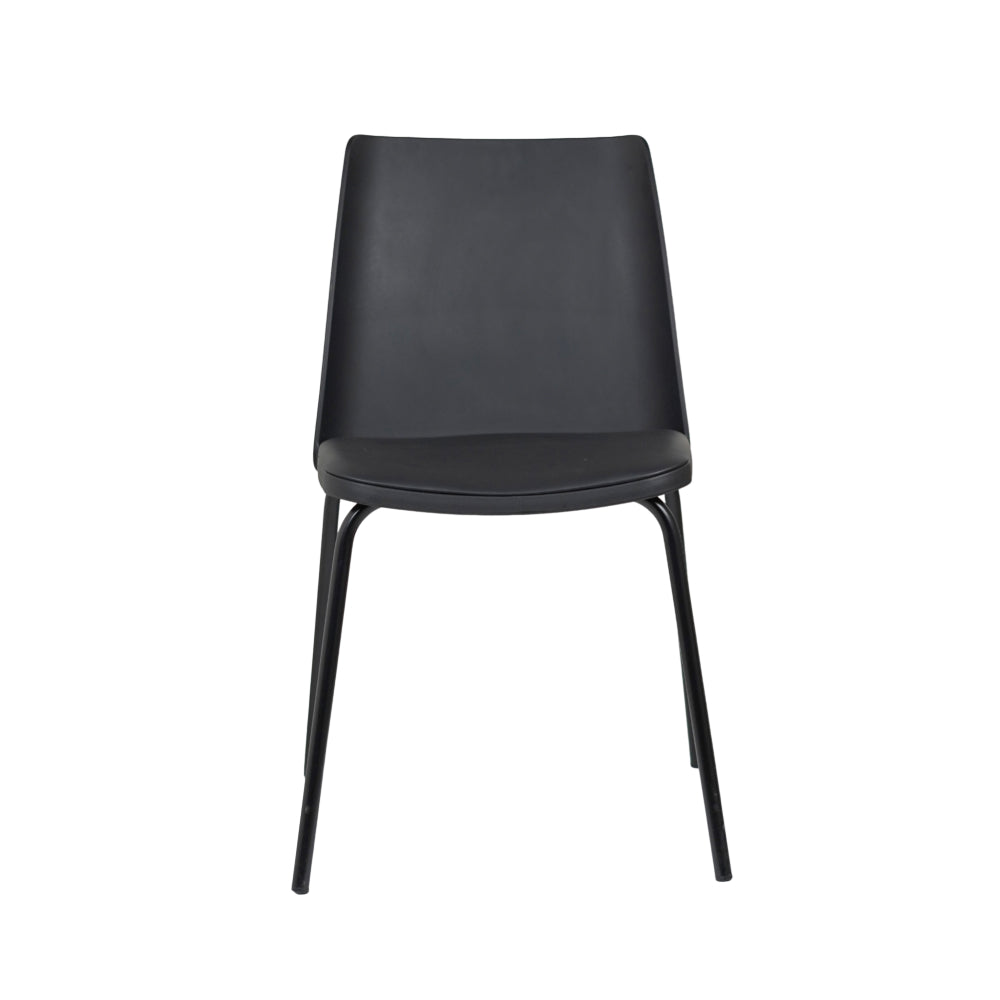 Nato Black PVC Cafe Chair with Cushion