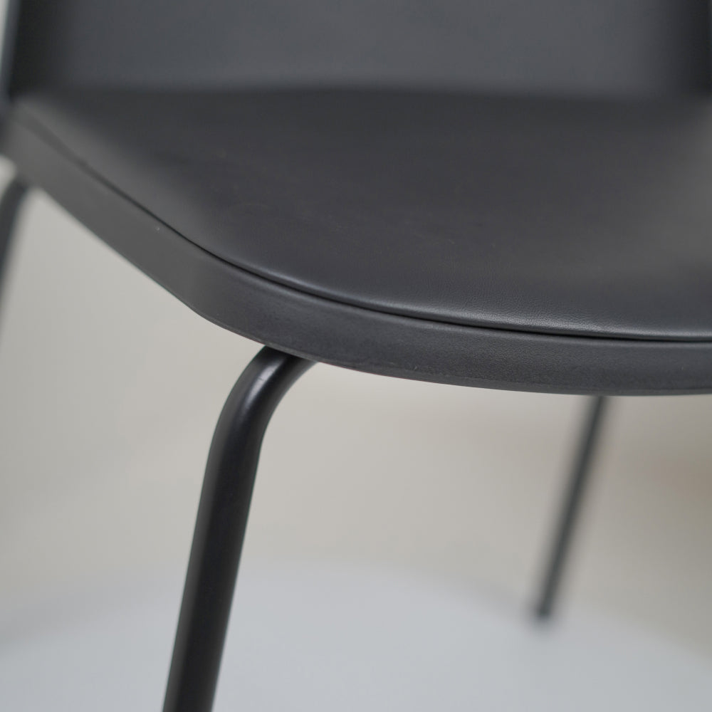 Nato Black PVC Cafe Chair with Cushion