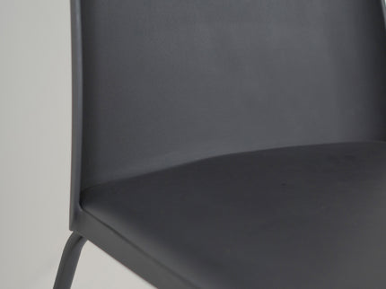 Nato Black PVC Cafe Chair with Cushion