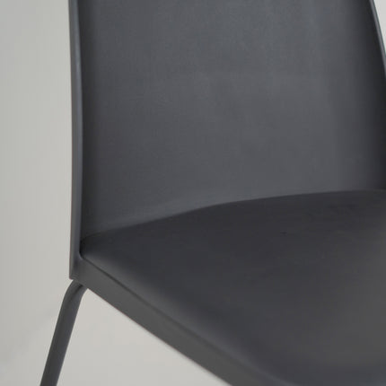 Nato Black PVC Cafe Chair with Cushion