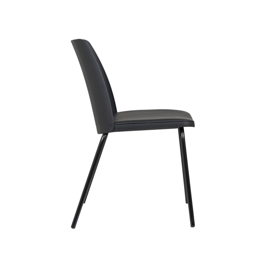 Nato Black PVC Cafe Chair with Cushion