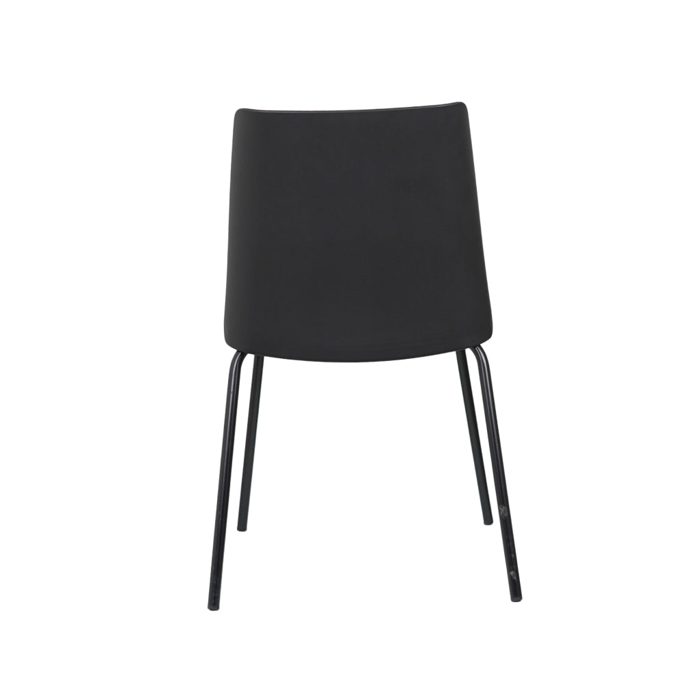 Nato Black PVC Cafe Chair with Cushion