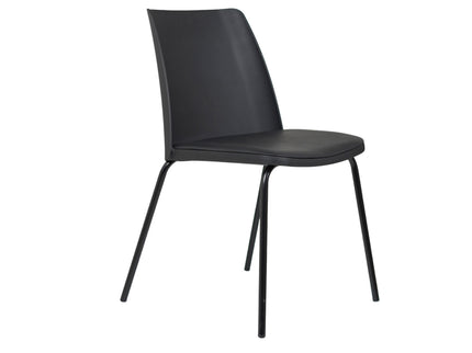 Nato Black PVC Cafe Chair with Cushion