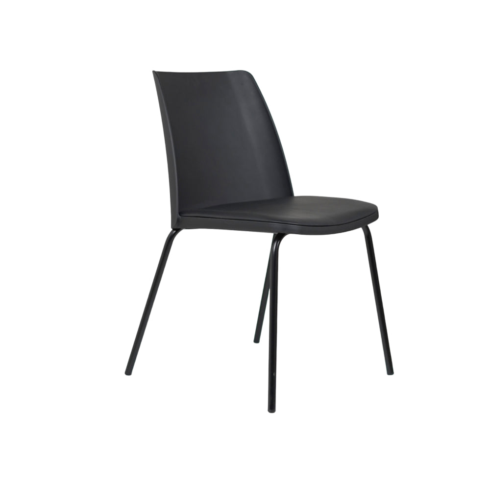 Nato Black PVC Cafe Chair with Cushion