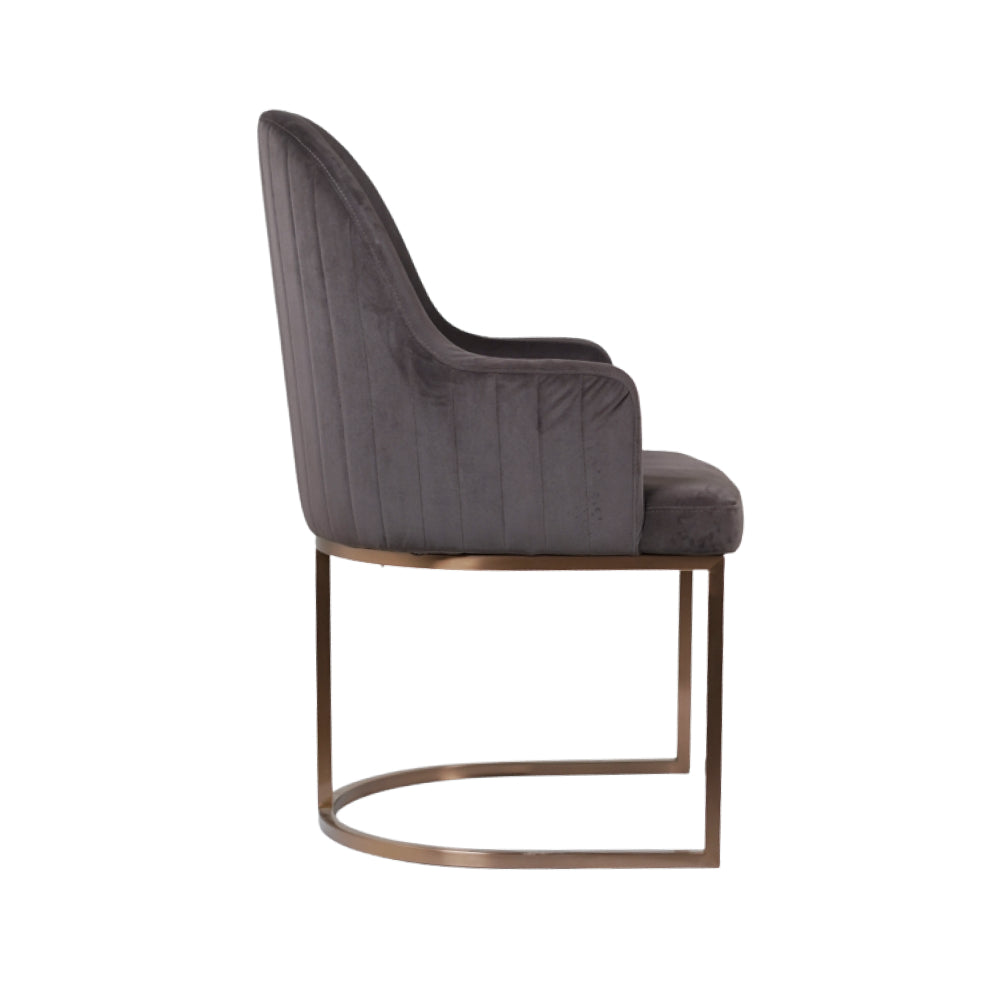 OG Dining Chairs With PVD Rose Gold Dark Grey