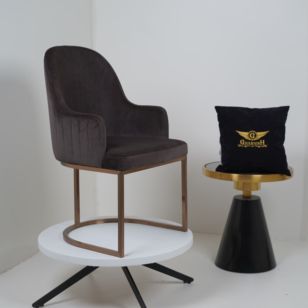 OG Dining Chairs With PVD Rose Gold Dark Grey