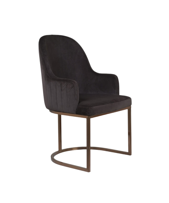 OG Dining Chairs With PVD Rose Gold Dark Grey