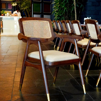 Tesa Wooden Cane Chair