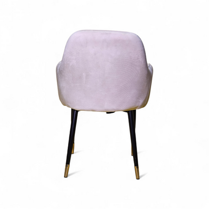 stripe velvet Chair with Black Legs