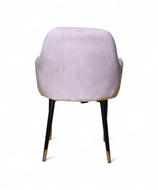 stripe velvet Chair with Black Legs