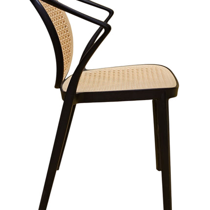 Nero Black PVC Cane Chair