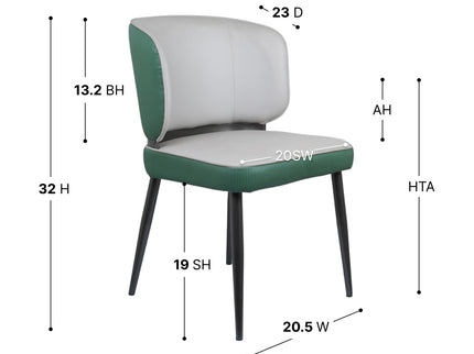 Opera Green Dining Chairs for Restaurant