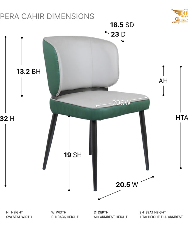 Opera Luxry Dining Chair for Premium Lounges and Restaurants Green Color