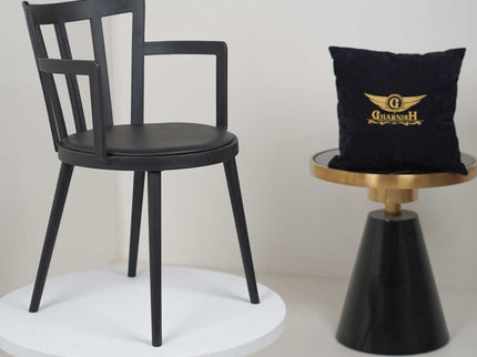 Pacify Black PVC Cafe Chair With Cushion