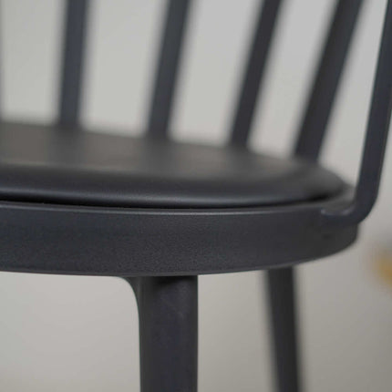 Pacify Black PVC Cafe Chair With Cushion