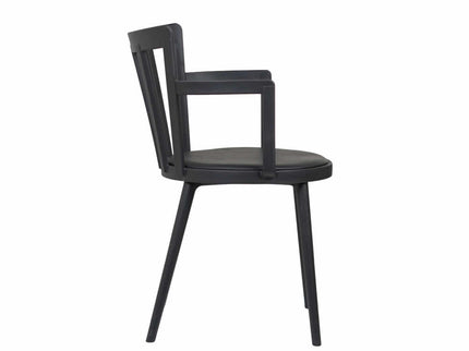 Pacify Black PVC Cafe Chair With Cushion