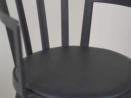 Pacify Black PVC Cafe Chair With Cushion