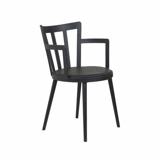 Pacify Black PVC Cafe Chair With Cushion