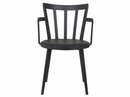 Pacify Black PVC Cafe Chair With Cushion